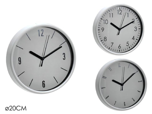 Orologio da Parete Bianco Ø20 cm – Design Assortiti – Silenzioso e Moderno