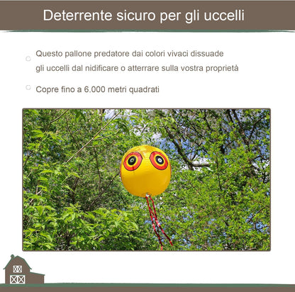 Repellente Uccelli a Sfera con Occhi Riflettenti – Pallone Anti Volatili da Appendere per Giardino, Orto, Terrazzo e Balcone – Protezione Naturale Contro Piccioni, Passeri e Parassiti – Set 3, 4 o 5 Pezzi