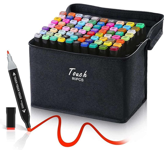 Pennarelli Touch a Doppia Punta 80 Colori – Marker Professionali per Disegno, Manga, Fumetti, Illustrazione