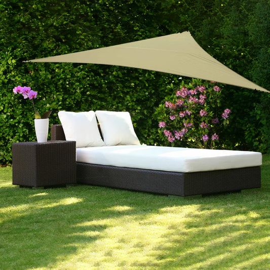 Vela Ombreggiante Triangolare 3,6x3,6x3,6 m – Poliestere 200g/m², Ecru, con Occhielli Rinforzati