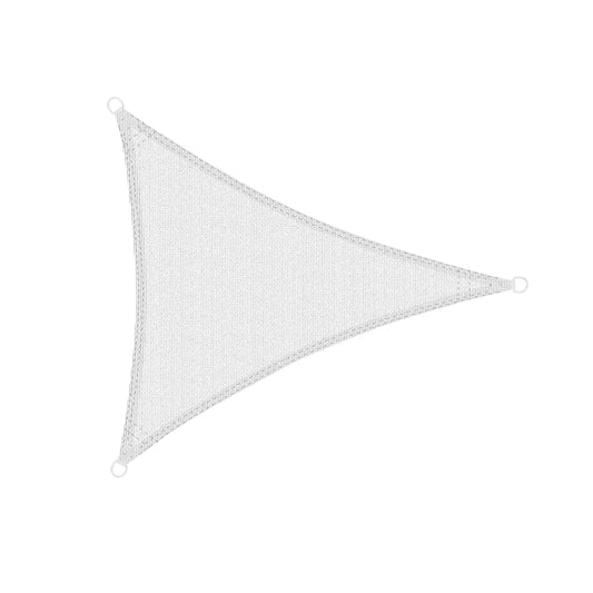 Vela Ombreggiante Triangolare 3x3x3 m – HDPE 180g/m², Bianco, UV 3%, con Corde e Custodia