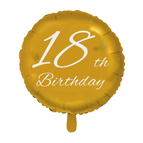 Palloncino per FESTA 18° Compleanno in Mylar - disponibile Nero e Oro - Ø 45 cm