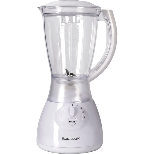Frullatore Elettrico 300W con Caraffa 1.5L – 4 Velocità e Pulse, Lame Inox, Bianco
