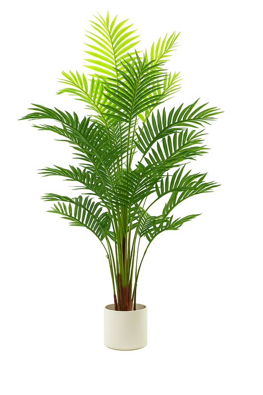 Pianta Artificiale Palma 160 cm con Vaso Bianco – Foglie Realistiche in PE, Design Tropicale