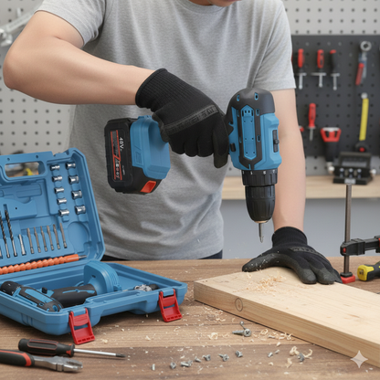Trapano Avvitatore Elettrico 48V con Batteria 2.0Ah | Coppia 100N.m | Velocità Variabile