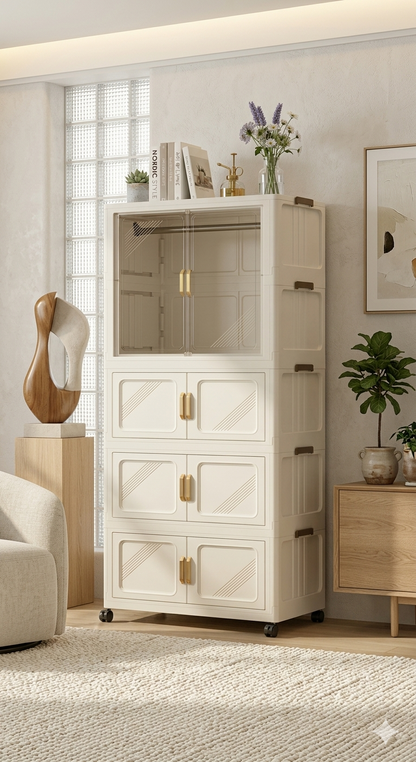 Armadio Pieghevole con Ruote Salvaspazio 172 cm – Guardaroba Mobile Compatto con Ante