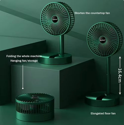 Ventilatore Pieghevole da Tavolo 6 Pollici – Mini USB Desktop Fan Silenzioso e Ricaricabile con 3 Velocità