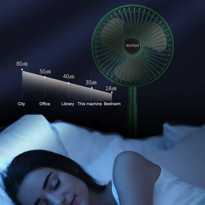 Ventilatore Pieghevole da Tavolo 6 Pollici – Mini USB Desktop Fan Silenzioso e Ricaricabile con 3 Velocità