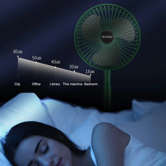 Ventilatore Pieghevole da Tavolo 6 Pollici – Mini USB Desktop Fan Silenzioso e Ricaricabile con 3 Velocità