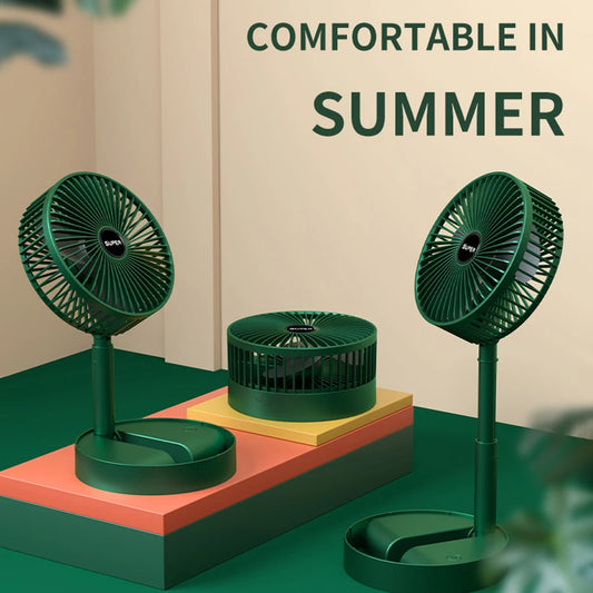 Ventilatore Pieghevole da Tavolo 6 Pollici – Mini USB Desktop Fan Silenzioso e Ricaricabile con 3 Velocità