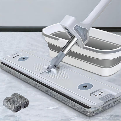 Mocio Piatto Rotante con 2 Panni in Microfibra – Mop Lavapavimenti 360° per Casa, Cucina e Bagno