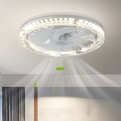 Ventilatore da Soffitto LED 48W con Attacco E27 – Luce Dimmerabile, Telecomando, 4 Velocità, Aromaterapia, Silenzioso – Diametro 30 cm