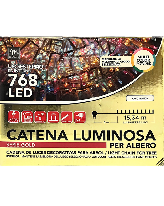 Catena Luminosa 768 LED – Multicolor Powder – Cavo Bianco