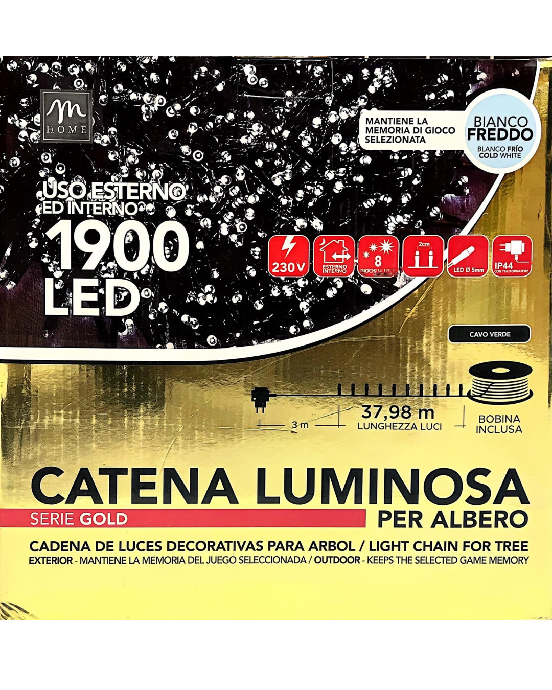 Catena Luminosa 1900 LED Bianco Freddo – 37,98 m