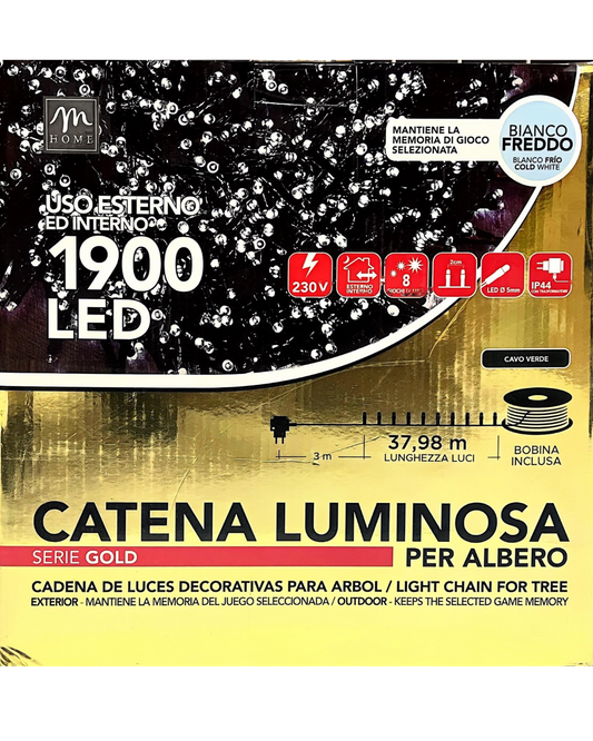 Catena Luminosa 1900 LED Bianco Freddo – 37,98 m