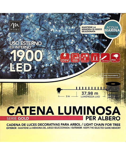 Catena Luminosa 1900 LED Acqua Marina – 37,98 m