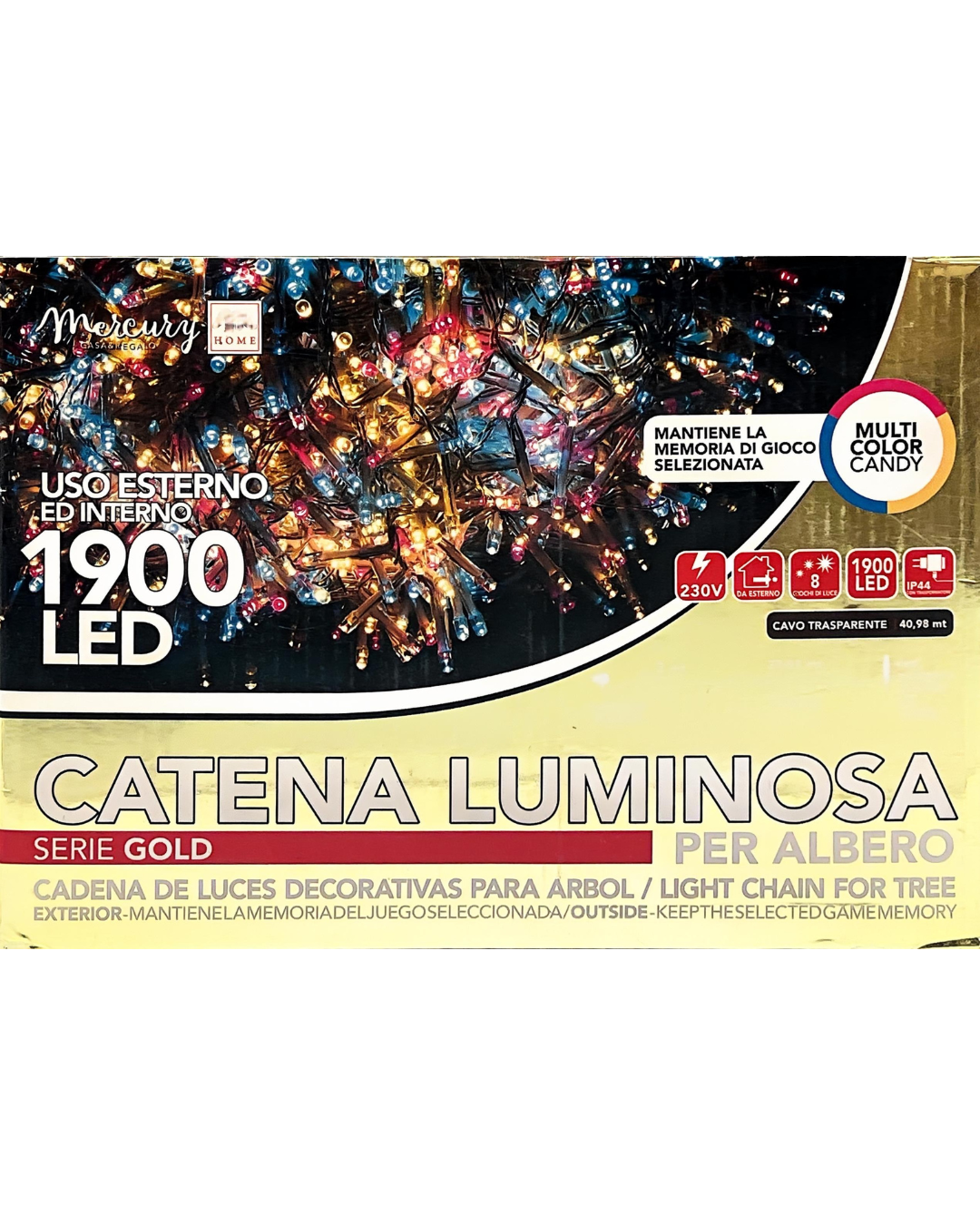 Catena Luminosa 1900 LED Multicolor Candy – 40,98 m