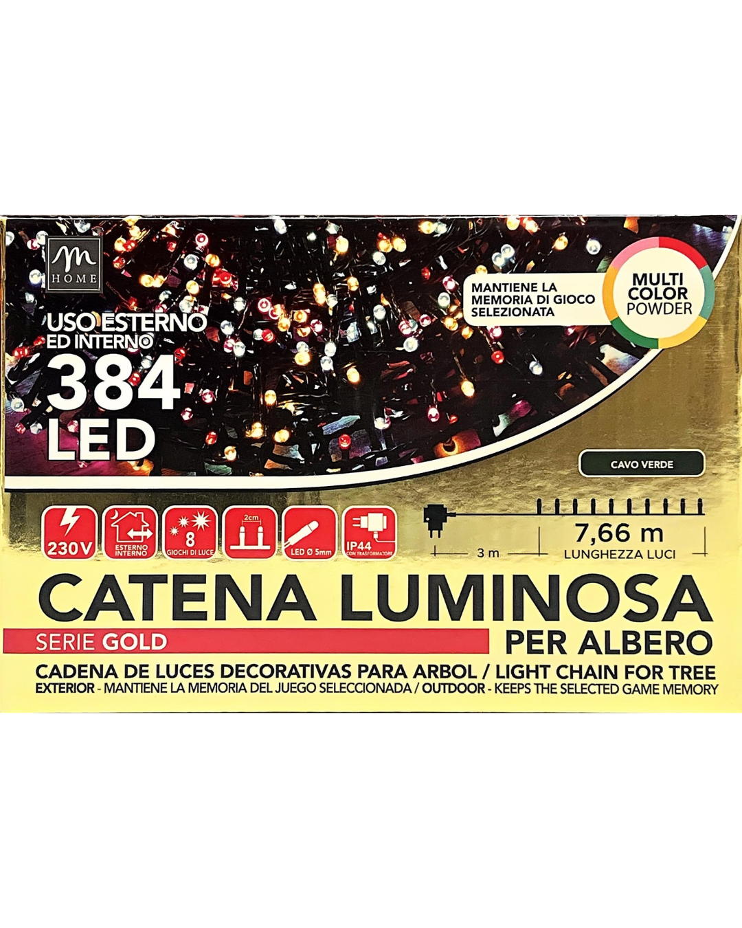 Catena Luminosa 384 LED Multicolor Powder - Per Esterni ed Interni