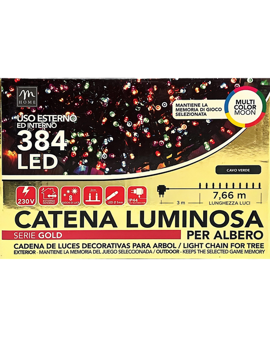 Catena Luminosa 384 LED Multicolor Moon - Albero Natale Interno Esterno