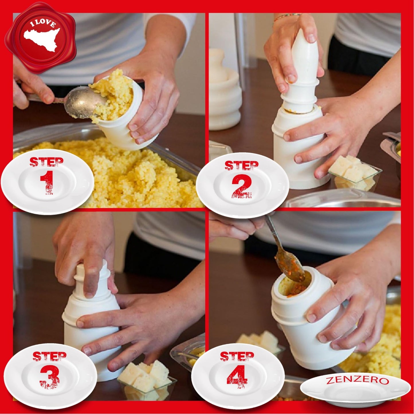 Stampo per Arancini Siciliani in Plastica – Forma Professionale per Arancine e Arancini Tondi e a Punta – Facile e Veloce