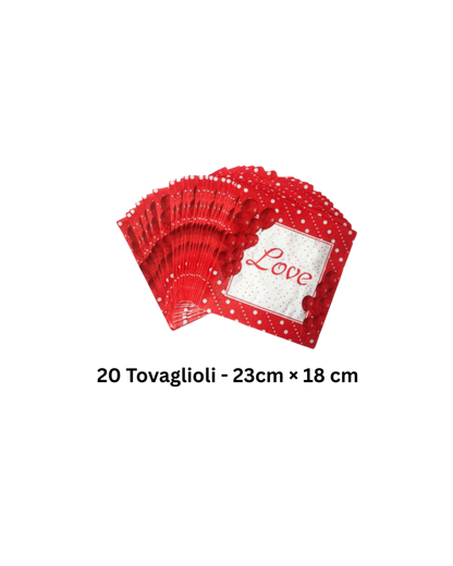 Set di Stoviglie per Feste “Love” – Piatti, Bicchieri e Tovaglioli Decorativi