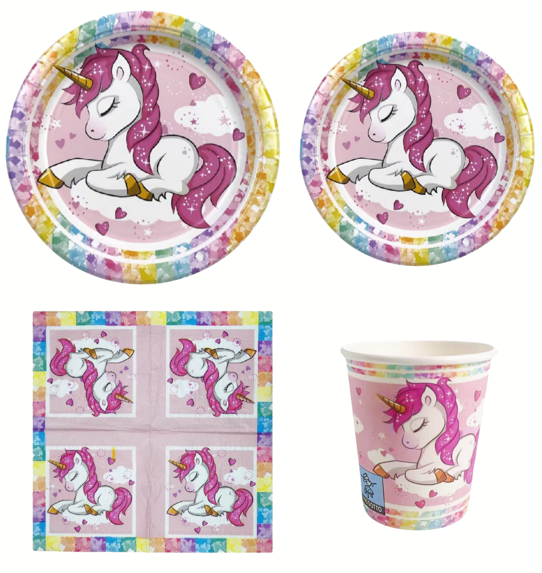 Set Festa Unicorno Rosa per compleanni e baby shower