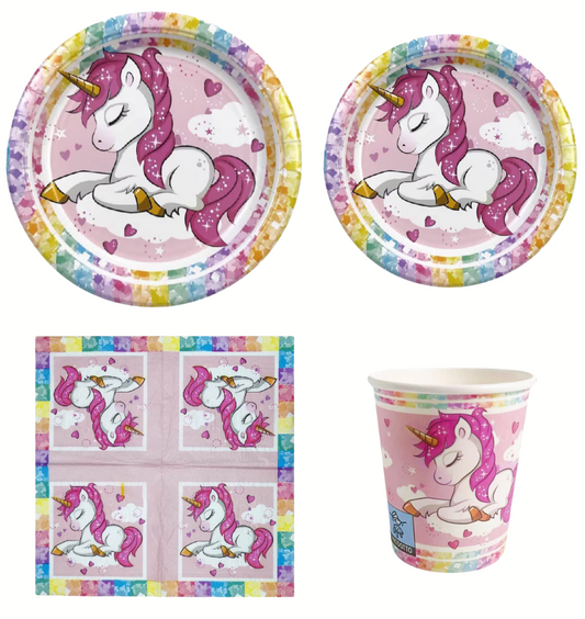 Set Festa Unicorno Rosa per compleanni e baby shower
