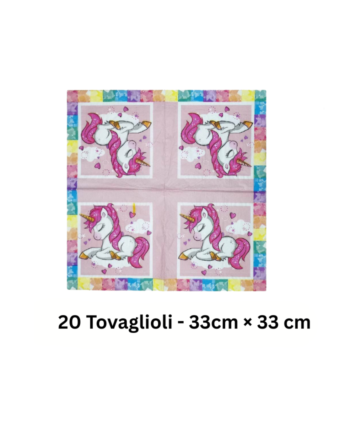 Set festa colorato con unicorno rosa per eventi a tema fantasia