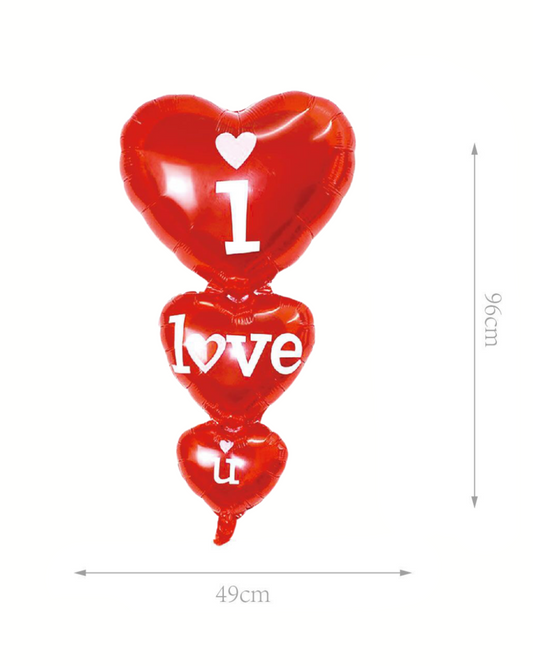 Palloncino a Cuore 'I Love U' - 96x49 cm, Rosso