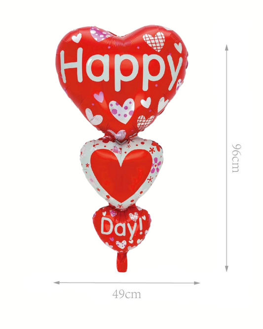 Palloncino a Cuore "Happy Day" - 96x49 cm, Rosso