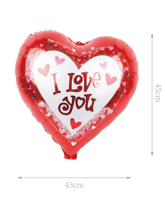 Palloncino a Cuore "I Love You" - 45 cm, Rosso