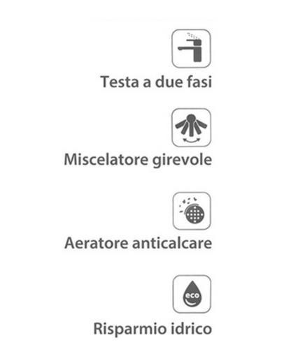 Miscelatore per Vasca BARI – Rubinetto Bagno Monocomando con Risparmio Idrico