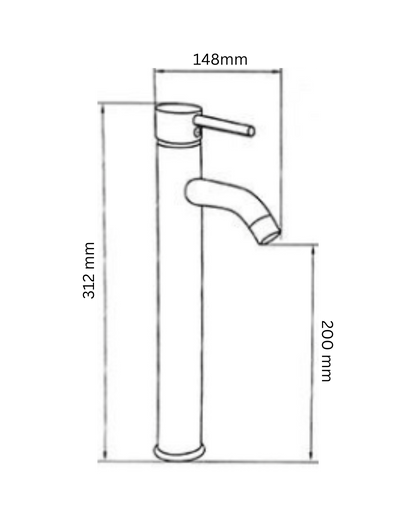 Miscelatore Lavabo Alto PISA - Rubinetto Bagno in Ottone Cromato con Risparmio Idrico e Aeratore Anticalcare