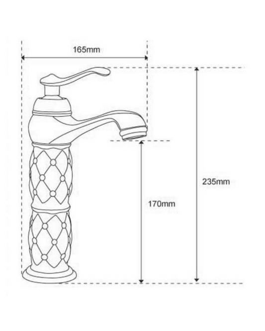 Miscelatore per Lavabo Classico in Ceramica Bianca e Cromo - Girevole, Anticalcare, Risparmio Idrico