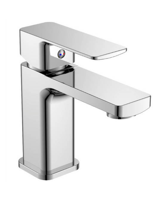 Miscelatore Monocomando per Lavabo in Ottone Cromato - Design Moderno