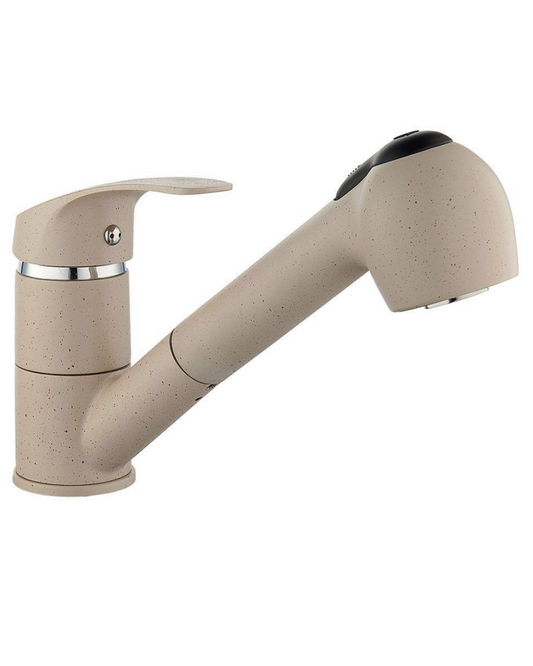 Rubinetto da Cucina Beige Effetto Granito con Doccetta Estraibile – Design Moderno e Resistente