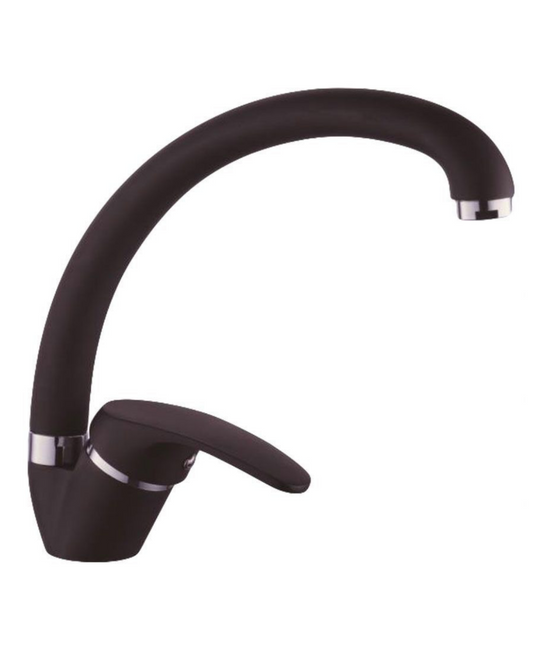Rubinetto da Cucina Nero Opaco con Collo Alto – Stile Moderno con Kit di Montaggio Incluso