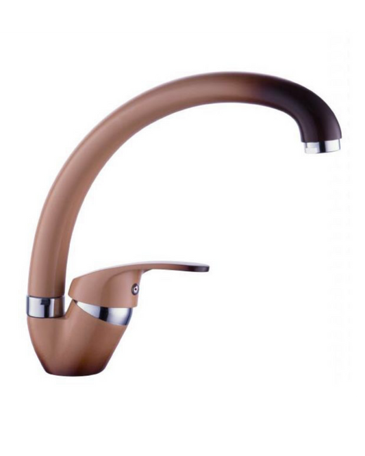 Rubinetto da Cucina Marrone Caffè con Collo Arcuato – Design Elegante con Accessori Inclusi