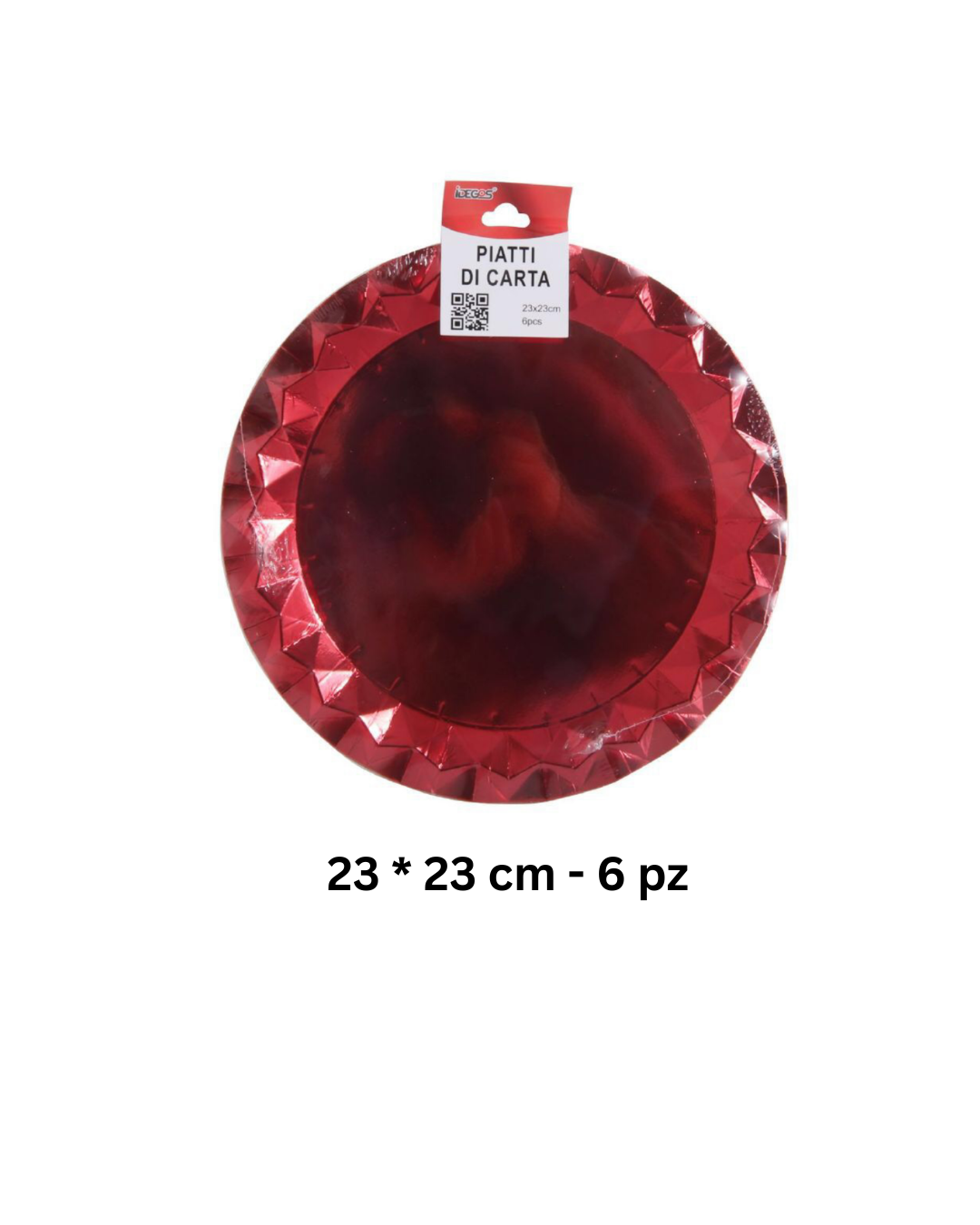 Set Festa in Carta – Rosso Metallizzato (Piatti, Bicchieri, Tovaglioli Coordinati)