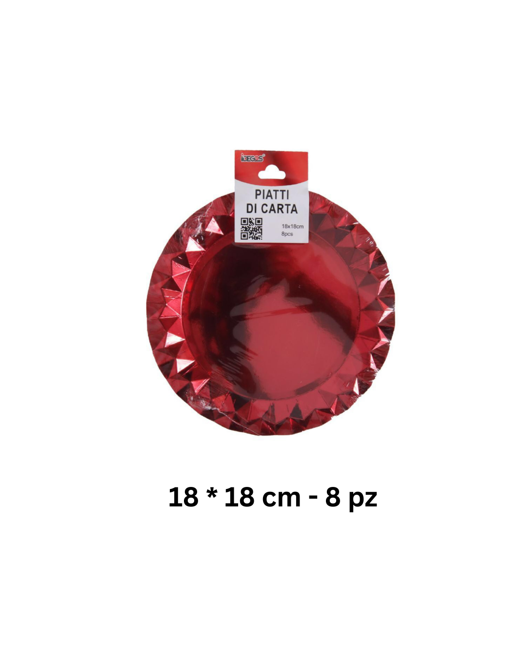 Set Festa in Carta – Rosso Metallizzato (Piatti, Bicchieri, Tovaglioli Coordinati)