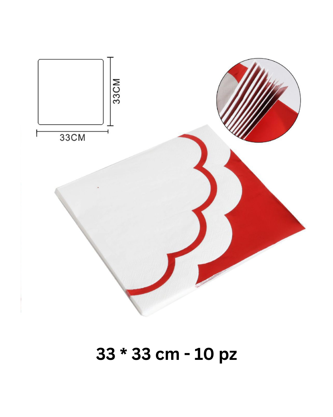 Set Festa in Carta – Rosso Metallizzato (Piatti, Bicchieri, Tovaglioli Coordinati)