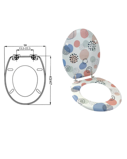 Set Accessori Bagno 10 Pezzi Coordinati – Fantasia Pois Colorati