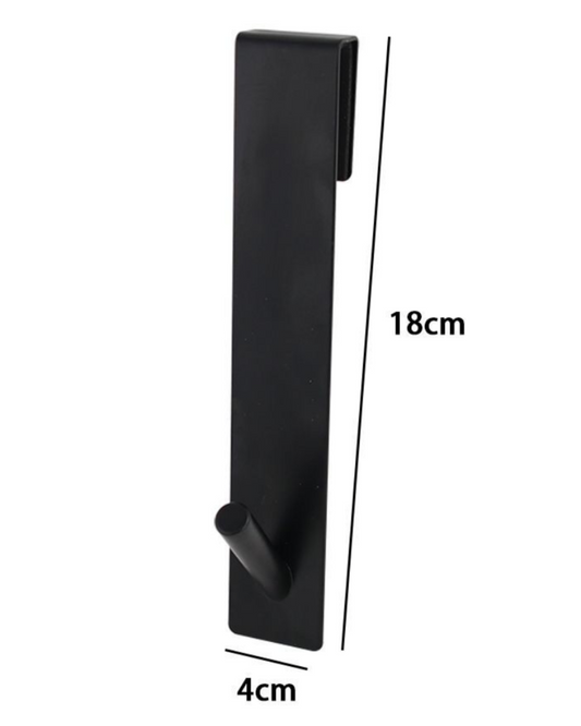 Gancio lungo verticale singolo in metallo nero 18x4 cm