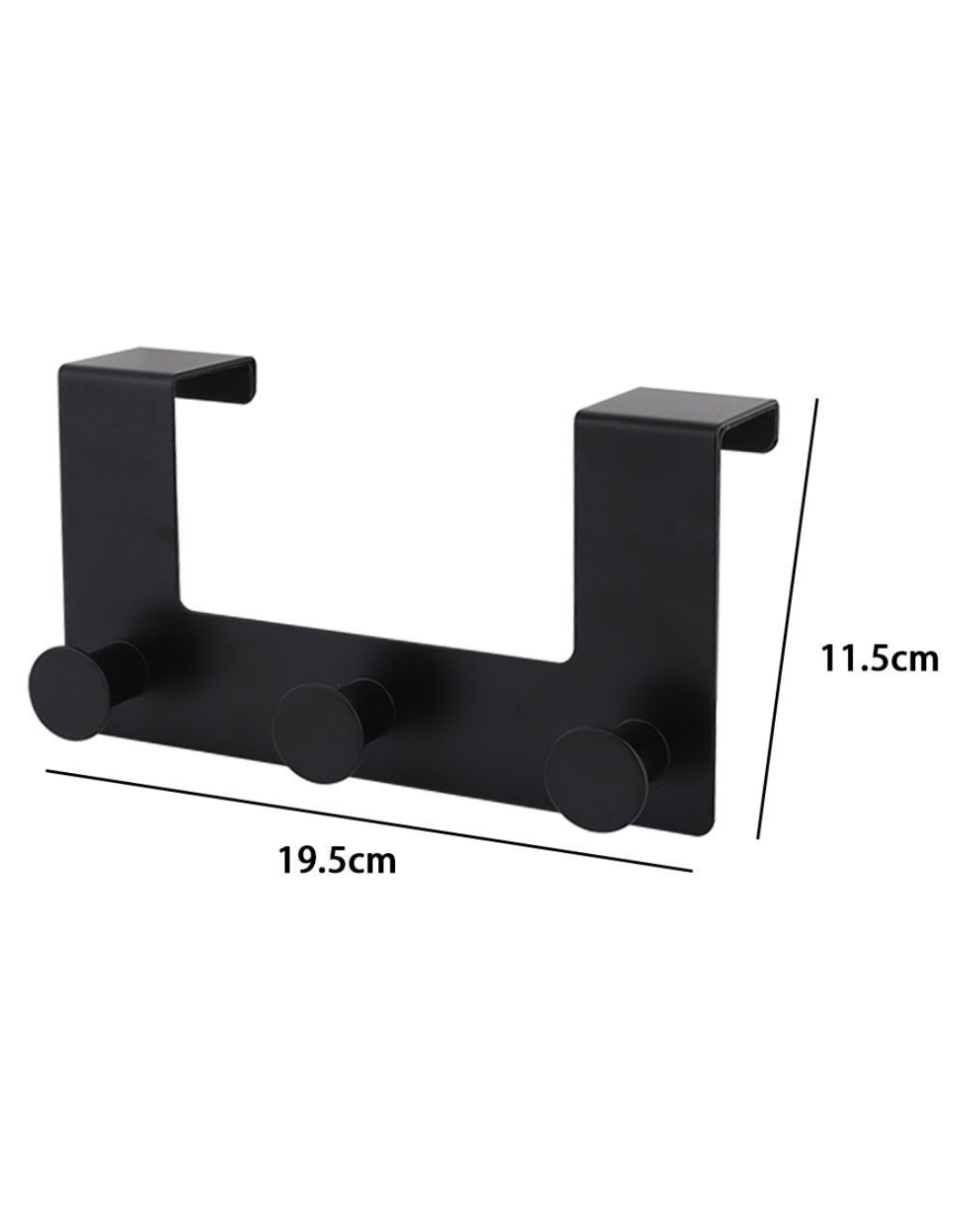 Gancio Porta Nero con 3 Pomelli – 19.5x11.5cm