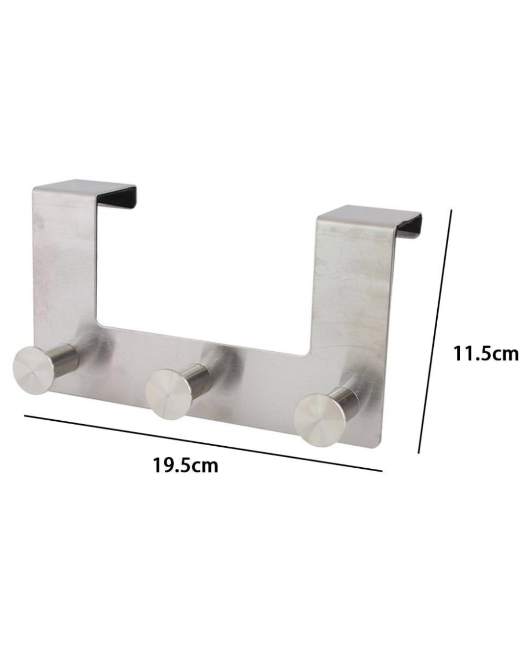 Gancio Porta in Acciaio Inox con 3 Pomelli – 19.5x11.5cm