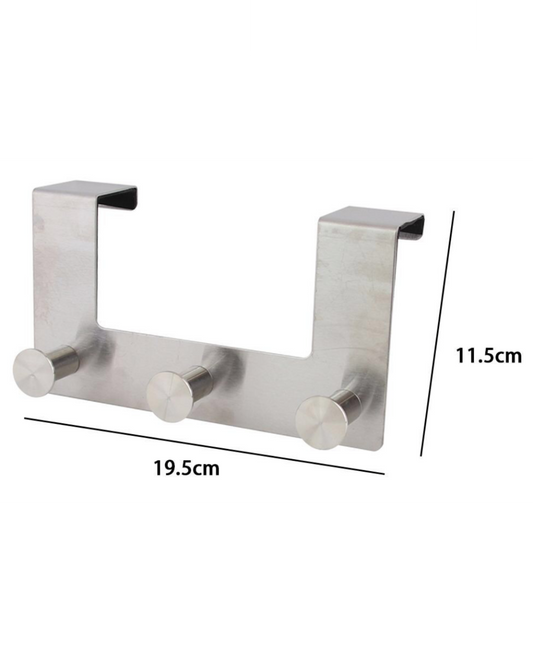 Gancio Porta in Acciaio Inox con 3 Pomelli – 19.5x11.5cm