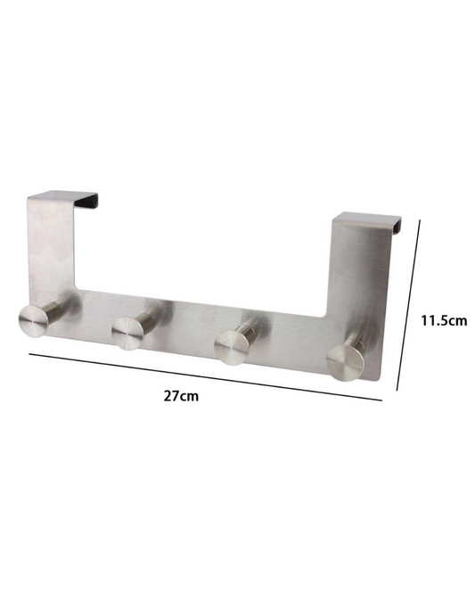 Gancio Porta Inox con 4 Pomelli – 27x11.5cm