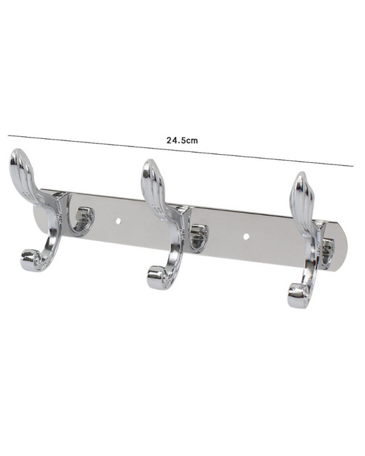 Appendiabiti 3 Ganci Cromati con Alette – Design Classico