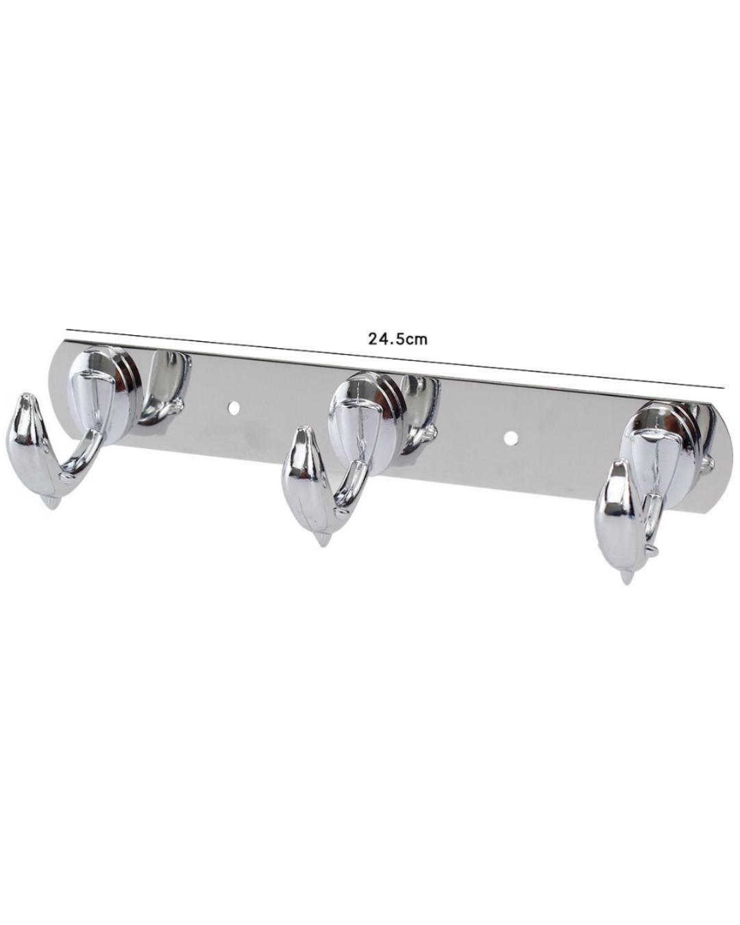 Appendiabiti da Parete 3 Ganci Cromati in Acciaio – Design Elegante Salvaspazio