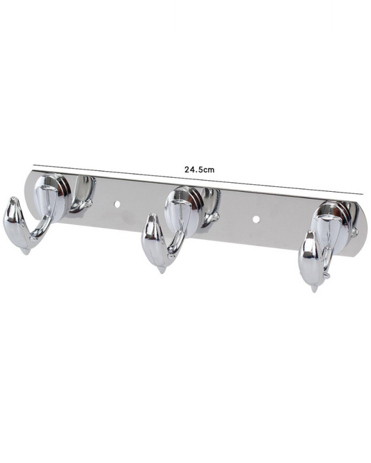 Appendiabiti da Parete 3 Ganci Cromati in Acciaio – Design Elegante Salvaspazio
